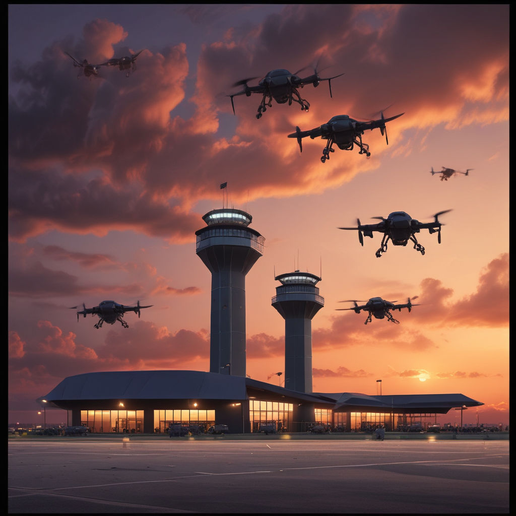 Mystery drone swarms flying near airport and military facilities during coordinated security incident