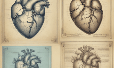 Leonardo da Vinci anatomical heart drawings compared to modern scientific heart illustration showing artists scientific discoveries