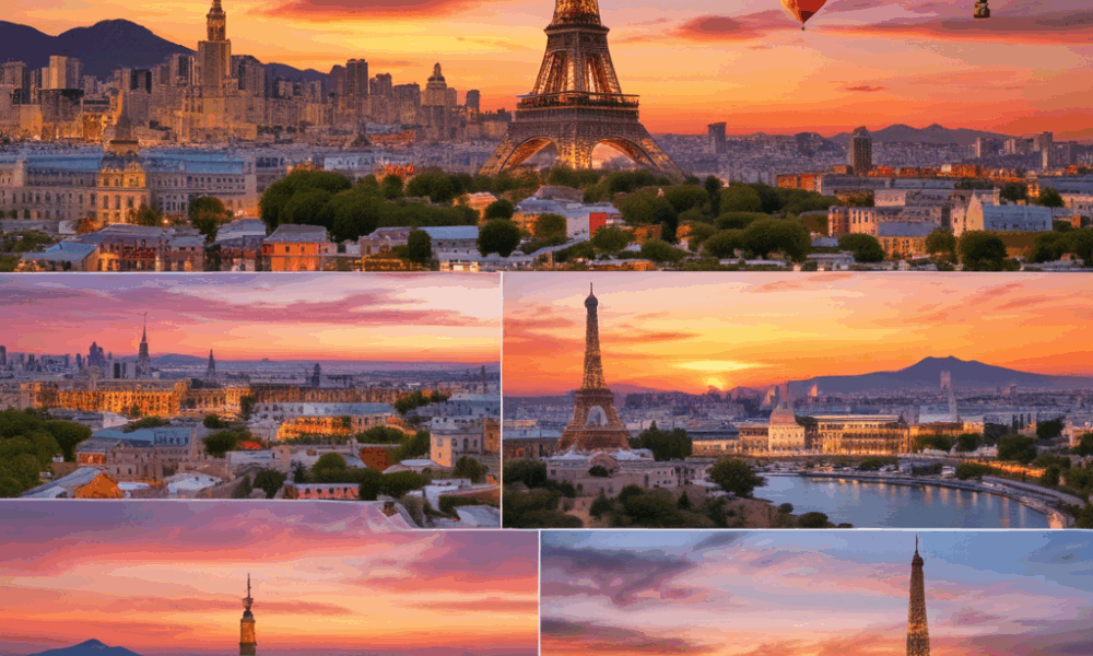 Composite image of surprising travel facts including Eiffel Tower, Monaco harbor, and Cappadocia fairy chimneys