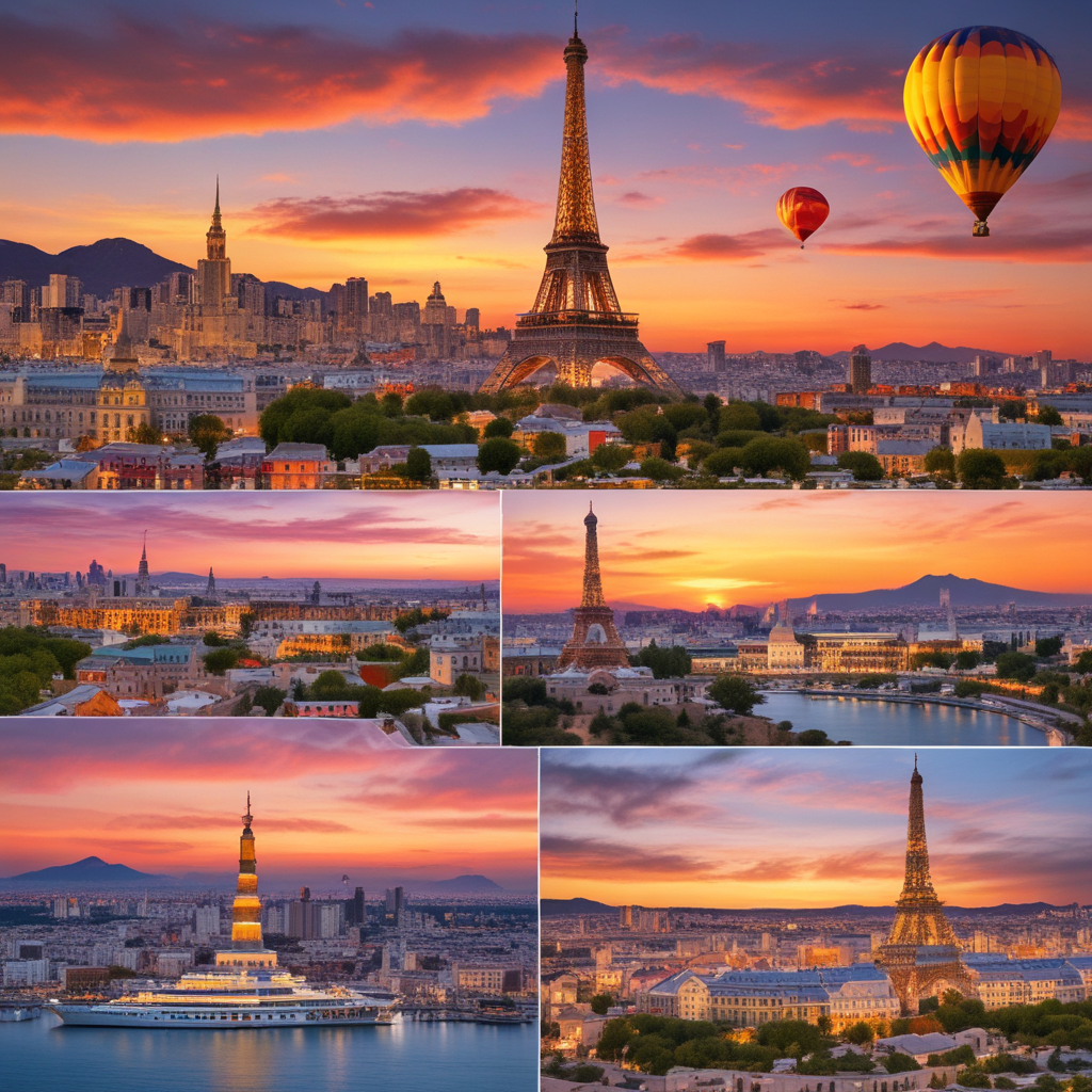 Composite image of surprising travel facts including Eiffel Tower, Monaco harbor, and Cappadocia fairy chimneys