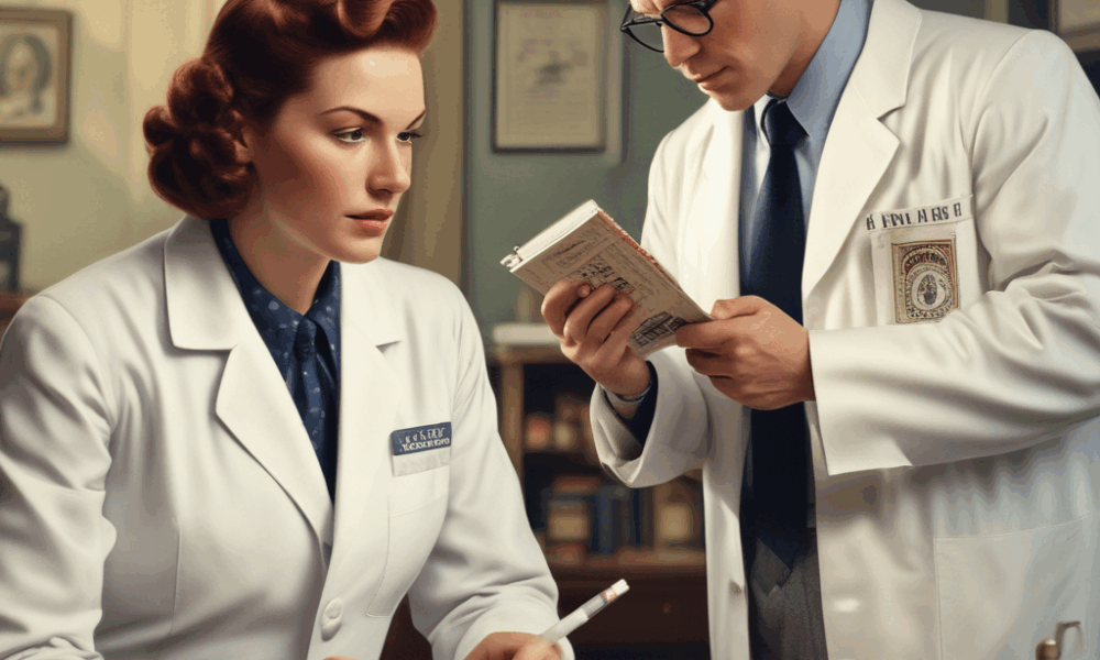 Vintage cigarette health advertisement contrasted with modern doctor reviewing medical facts proven wrong over time