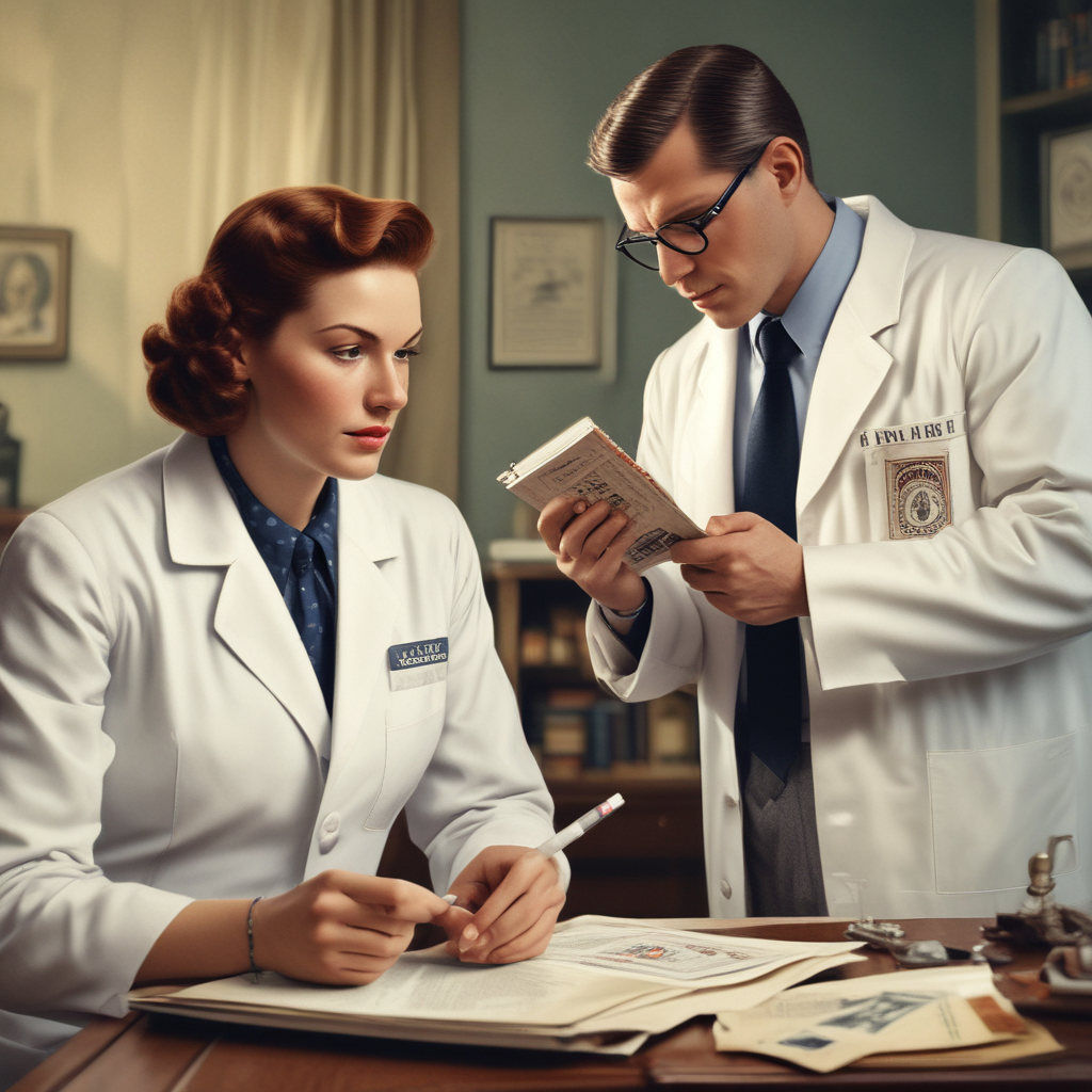 Vintage cigarette health advertisement contrasted with modern doctor reviewing medical facts proven wrong over time