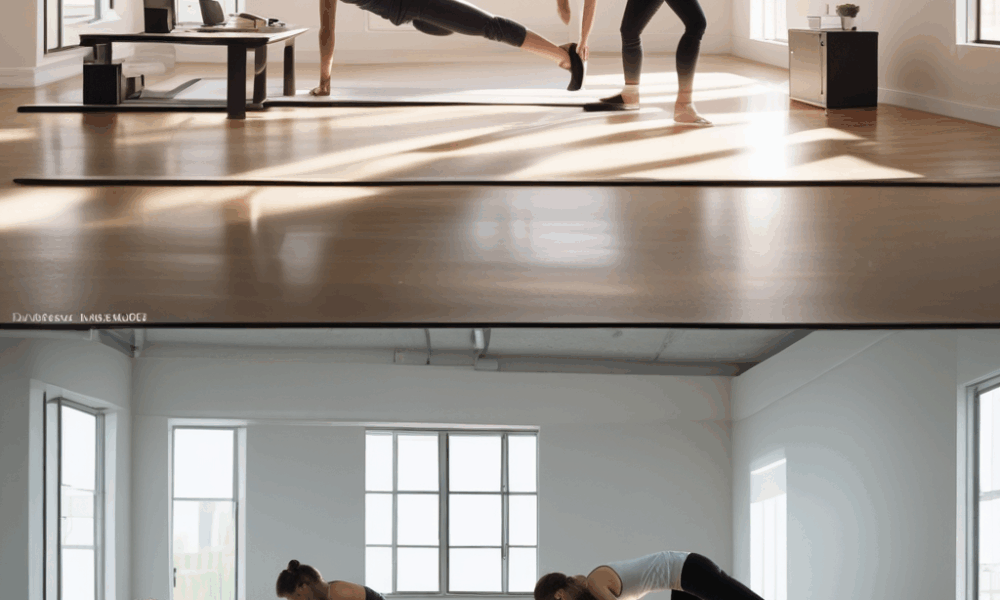 Person practicing 90-second micro-habits wellness routine with desk exercise and brief meditation in modern office
