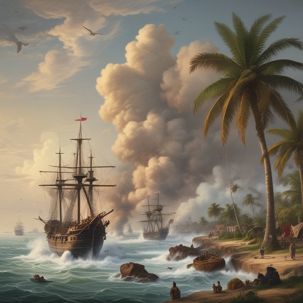 British warships bombarding Zanzibar palace during shortest war in history 1896 Anglo-Zanzibar conflict