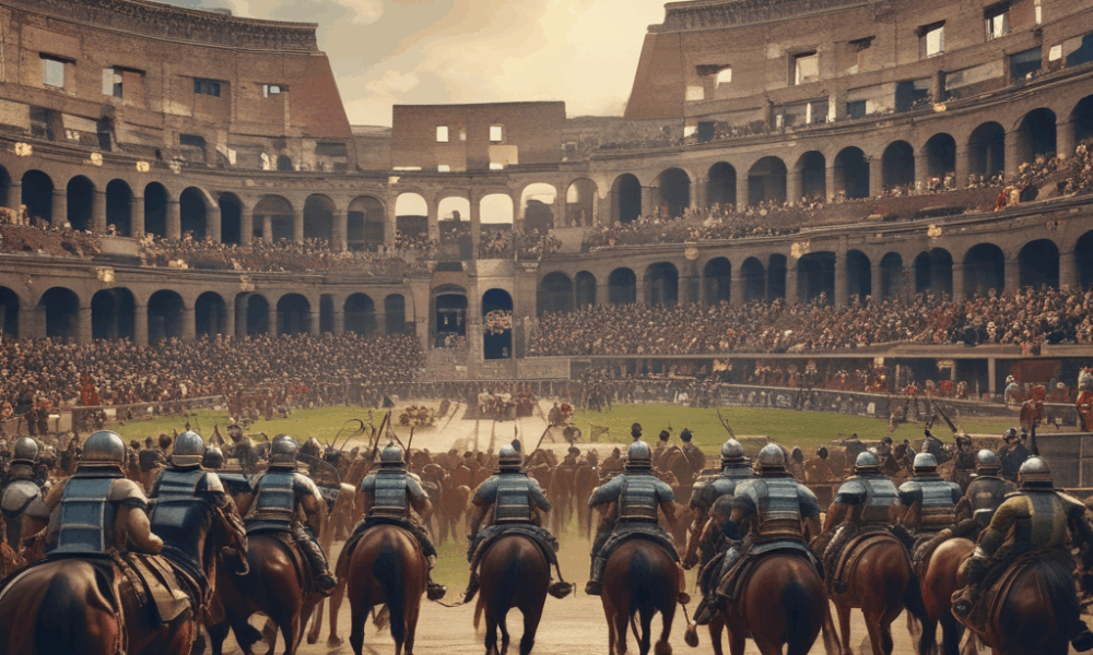 Historical rivalries from Roman chariot racing to modern college football showing legendary competitions through time