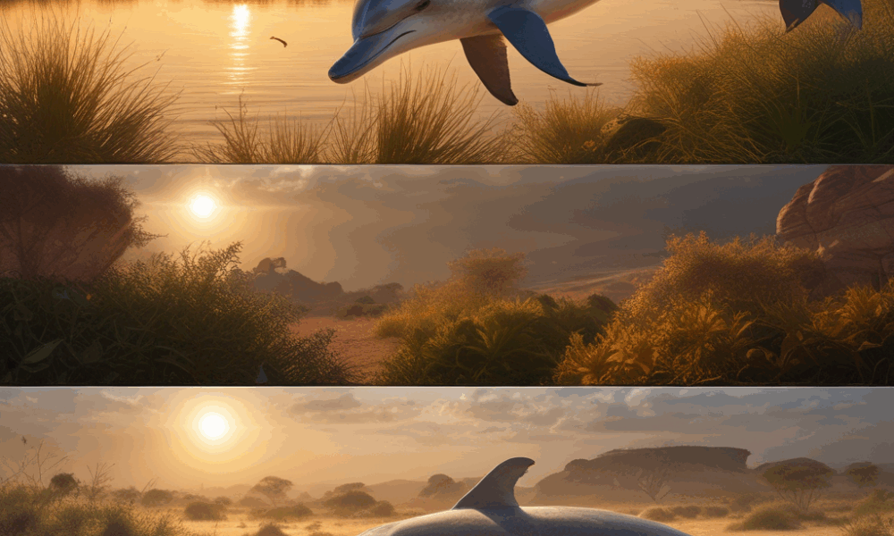 Dolphin sleeping with one eye open underwater next to standing