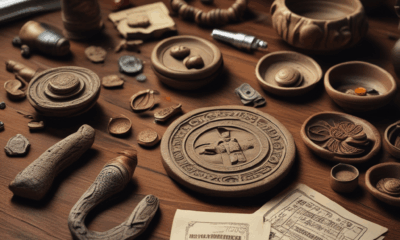 Museum artifacts illustrating global cultural heritage trafficking and illegal trade