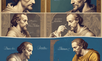 Historical figures in discussion representing misattributed quotes and Shakespeare effect