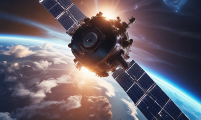 Advanced AI satellite autonomously operating in Earth orbit with intelligent