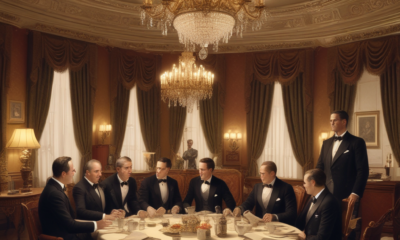 Diplomats drawing post-WWI treaty borders on maps in 1920s Paris