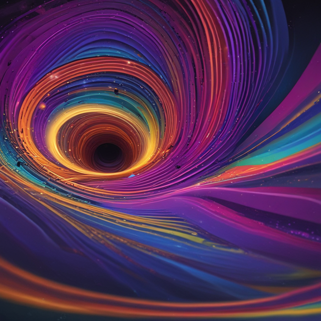 Gravitational waves rippling through spacetime from black hole merger visualization