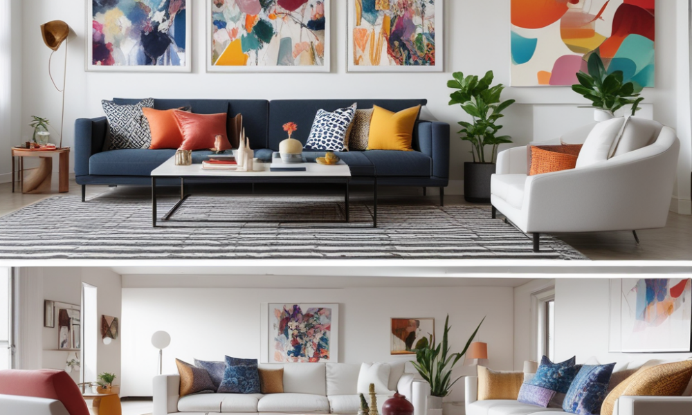 Minimalism vs maximalism psychology comparison showing contrasting interior design styles