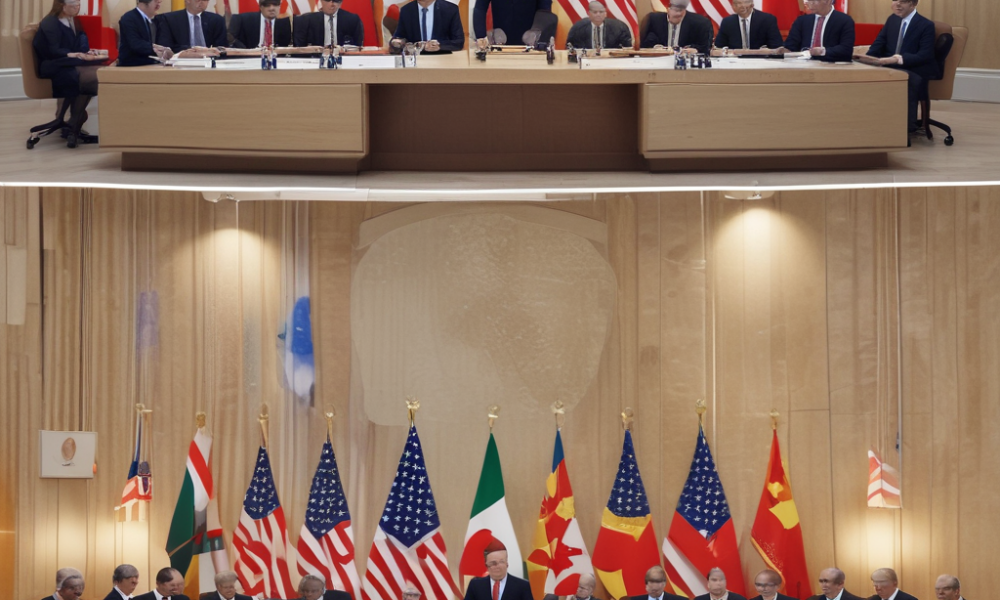 Diplomatic relations restoration ceremony contrasted with empty negotiation chairs showing