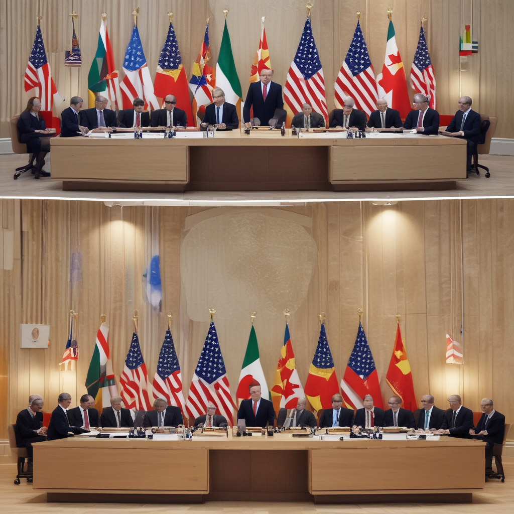 Diplomatic relations restoration ceremony contrasted with empty negotiation chairs showing