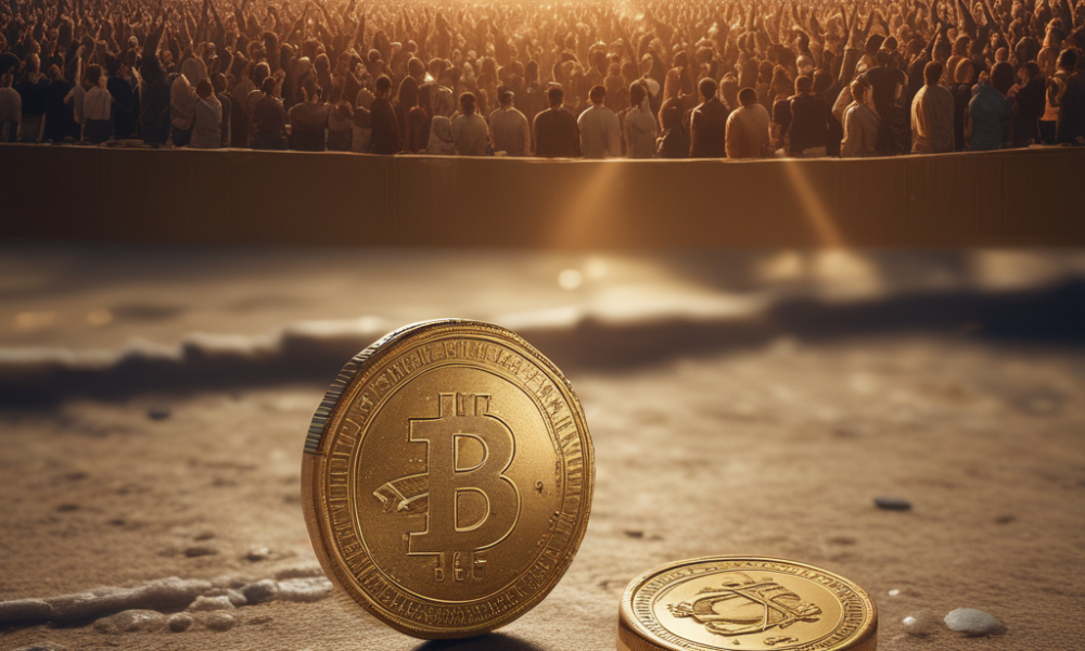 Statistical improbabilities visualization showing coin flip odds and large crowd