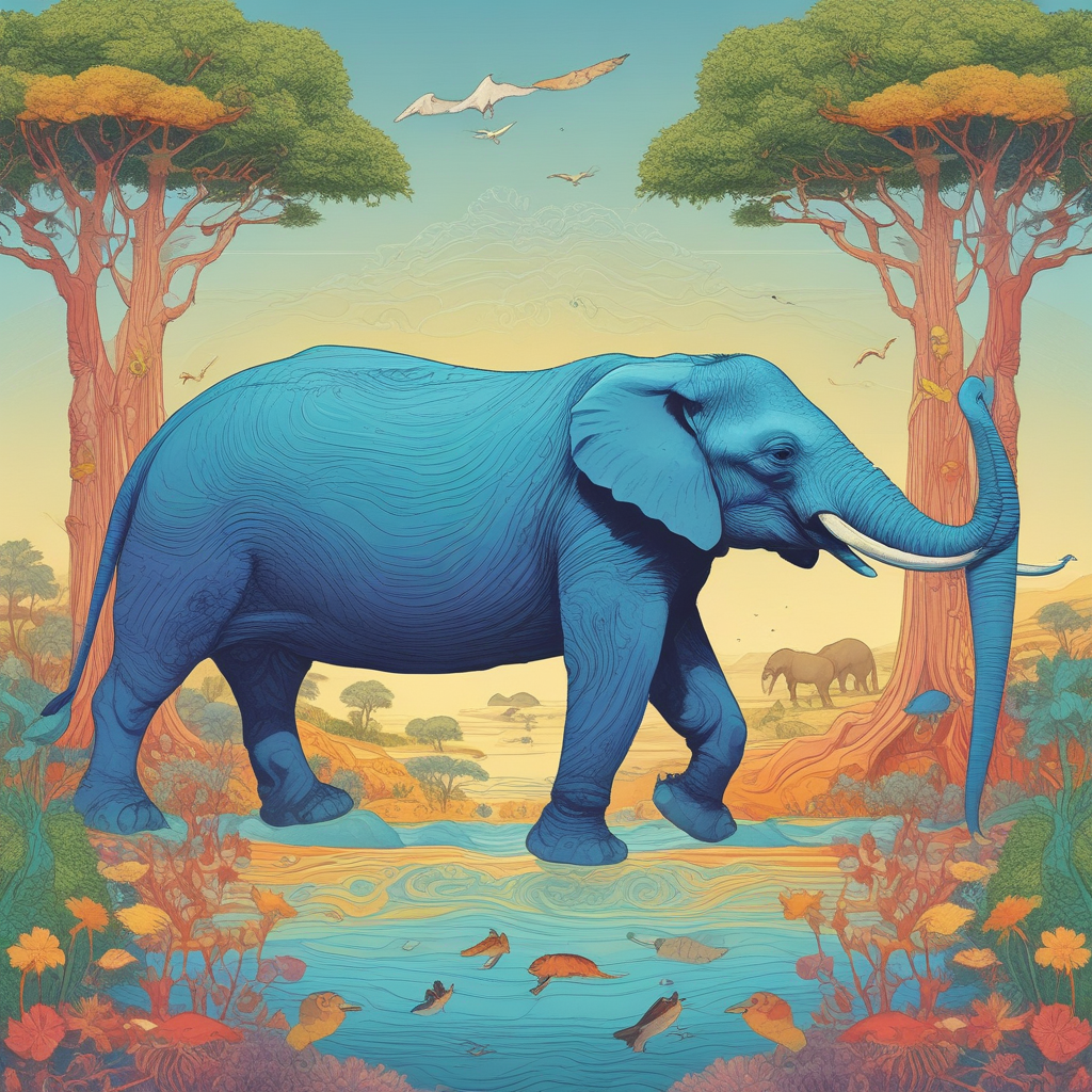 Multiple animals including whales, elephants and birds showing animal communication