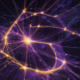 Cosmic web visualization showing galaxy filaments and dark voids spanning
