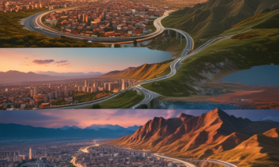 Mountain terrain vs urban landscape showing how travel geography perception