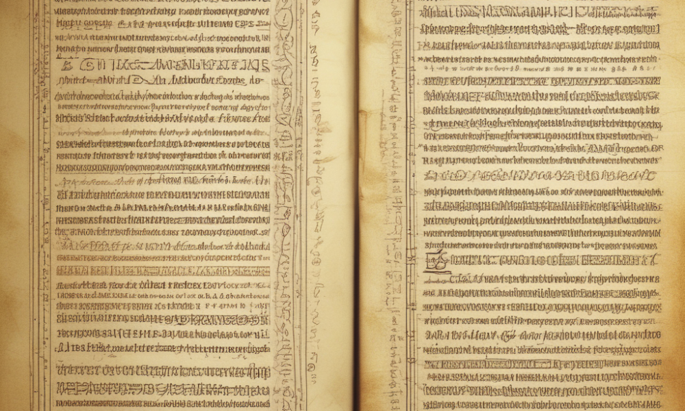 Historical mathematical manuscripts contrasted with modern mathematical symbols invention showing