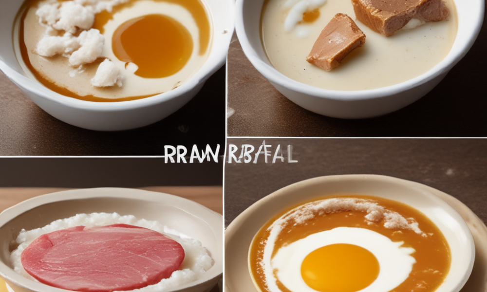 Kitchen ingredients showing cooking chemistry transformations from raw to cooked