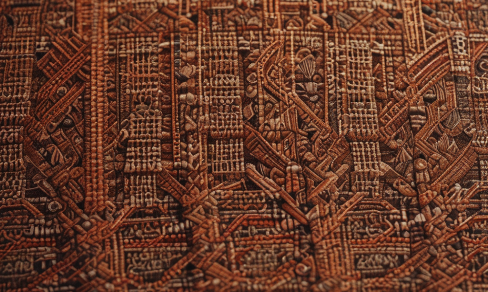 Traditional textile patterns meaning encoded in intricate geometric weaving designs