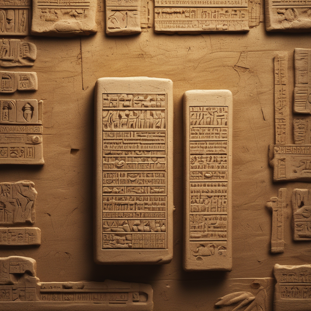 Ancient Sumerian cuneiform tablets next to modern smartphone showing Sumerian