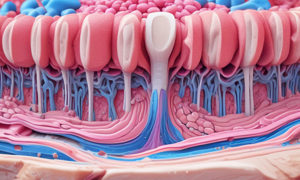 Muscle fiber cross-section showing myonuclei cellular structures - muscle memory