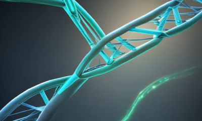 CRISPR gene editing molecular scissors cutting DNA double helix structure