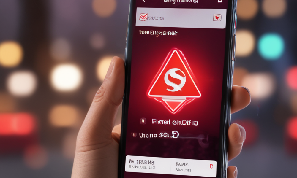 Emergency alert systems notification on smartphone during crisis situation showing