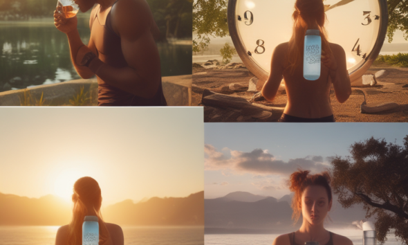 Person drinking water at optimal hydration timing throughout the day