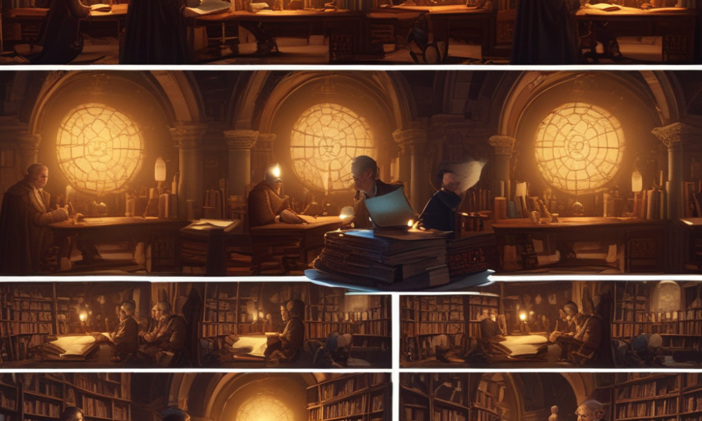 Medieval scholar studying spherical earth astronomy contrasted with Victorian writer