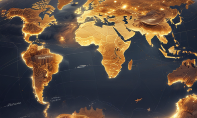 Global remittances migration flows visualization showing money transfer streams between