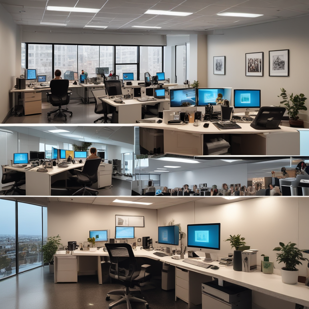 COVID-19 work from home revolution showing traditional office versus modern