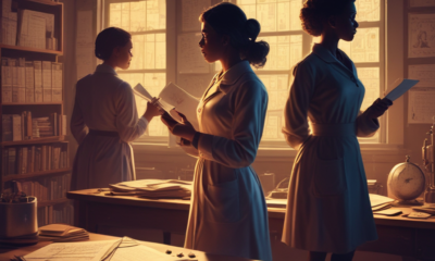 Silhouettes of unsung female heroes history including scientists, mathematicians, and