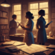 Silhouettes of unsung female heroes history including scientists, mathematicians, and