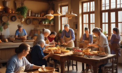Travelers learning traditional pasta making from local Italian chef in