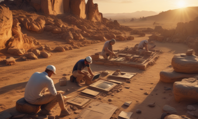 Archaeological discoveries rewriting history showing ancient ruins being excavated with