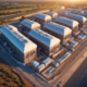 Massive hyperscale data centers energy consumption facility with cooling towers