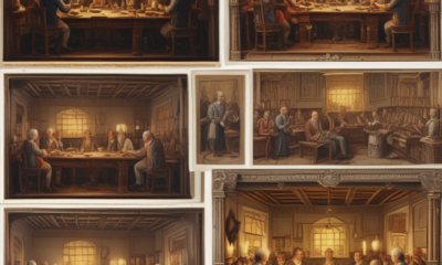 Historical entrepreneurs Josiah Wedgwood and Johan Palmstruch working in their