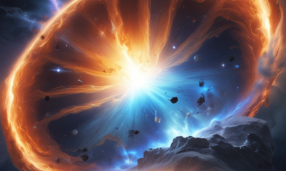 Failed supernova showing partially exploded zombie star with powerful stellar