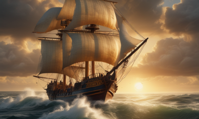 Thor Heyerdahl's Ra II papyrus boat crossing Atlantic Ocean during