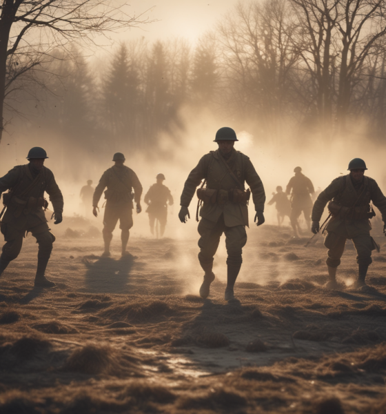 Christmas Truce 1914 soldiers playing football in No Man's Land