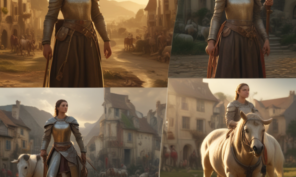 Joan of Arc transformation from peasant to military commander showing