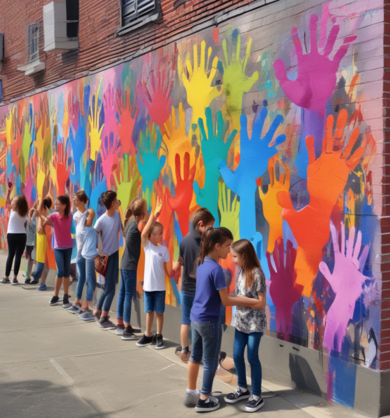 Interactive street art psychology in action - diverse community members