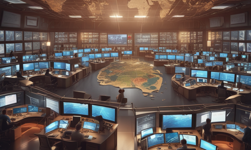 Modern newsroom showing underreported global news coverage gaps with world