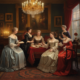 Historical salon scene showing forgotten female philosophers in 18th century