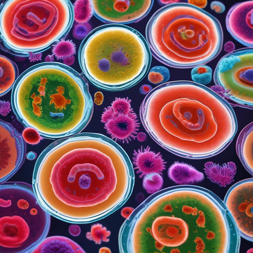 Microscopic view of foodborne bacteria detection showing pathogenic colonies on