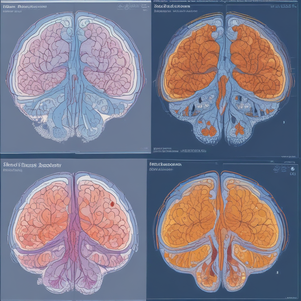 Neural efficiency brain scans comparing high and low activation patterns