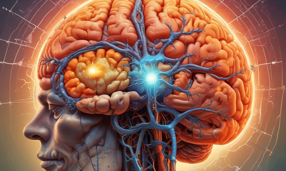 Human brain neural pathways lighting up during emotional eating science
