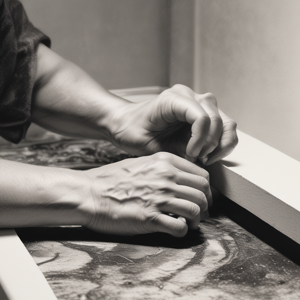 Lithographic Printing Process on Stone | Fact&Fun Traditional lithography printmaking technique showing oil-water separation on limestone printing